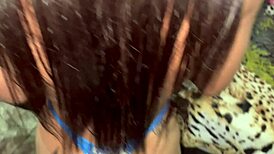 Shower hentai teen brunette with skinny tits gets interracial assfucking from big cock