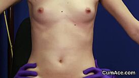 Hot Bombshell Gets Cumshot Facial Eating All Juice