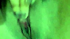 Solo ebony girl enjoys softcore masturbation session