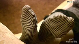 Feet Dangling And Teasing In Grey Pantyhose!