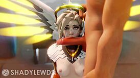 Mercy's Mouth! She Uses It For Fucking In This Hentai Game!