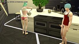 bulma, you cooking almost naked? let's bang hard!