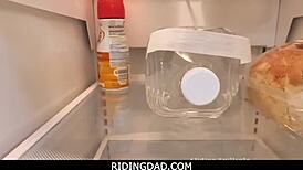 Asian stepdaughter Ember Snow loves riding stepfather's big dick.