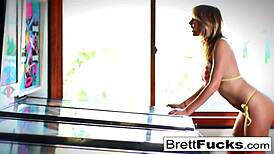 Hot pinball gaming leads to pussy stuffing by brett rossi