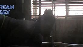 This curvy babe gives a freestyle blowjob to a big cock!