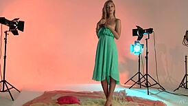 Hey, check this teen model with golden hair posing fully nude!