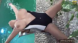 ewa in her bikini, feeling relaxed and alone.