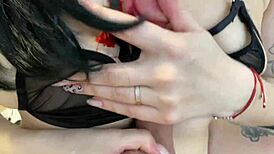 Sucking A Dildo While Husband's Away, After Cum In Mouth Blowjob.