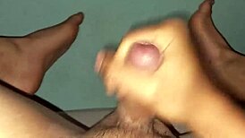 Foot Fetish Masturbation with Semen