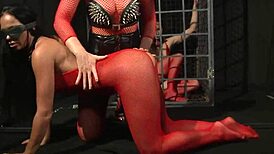 Stunning Lezdom Plays with Blindfolded Sub's Pussy