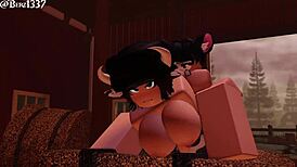 thirsty mouse assists hefty cow in producing milk in this cartoon adventure