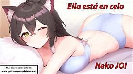 Meows and orgasms included in cat joi with your neko girlfriend in heat spanish voice