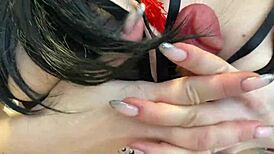 Sucking A Dildo While Husband's Away, After Cum In Mouth Blowjob.