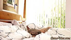 Busty Lesbian Licking Pussy In Lingerie With Big Tits.