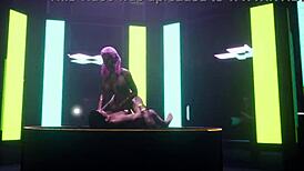 Gold beauty performs wild life striptease with ripped clothes and sexy dancing