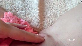 close-up of wet pussy during masturbation