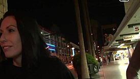 Brunette Slut in Fishnets Shows Natural Big Tits