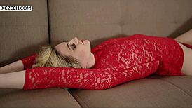 Lena monroe opens legs for solo masturbation in czech video