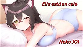Meows and orgasms included in cat joi with your neko girlfriend in heat spanish voice