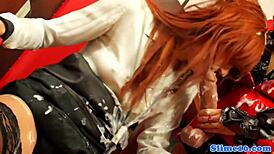 i'm dominating this redhead euro with bukkake