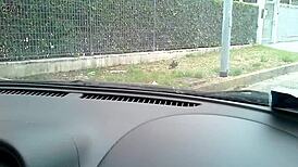 Blonde Milf Masturbates In Car With Sex Toy For Voyeur