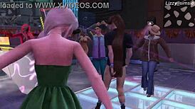 Horny stepsister rides stepbrother and stranger in wild Sims 4 3D animated threesome