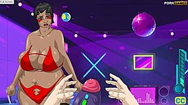 big tits babe plays cybersex with creampie and blowjob