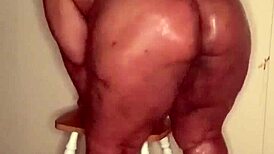 Hot Ebony Girl Rides Big Rubber Cock to Orgasm