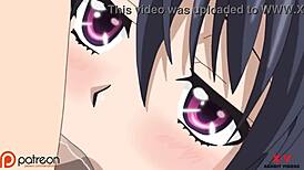 Akeno moans as she gets fucked missionary with big cock