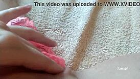 close-up of wet pussy during masturbation