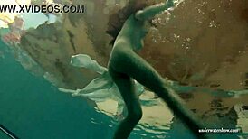 hungarian teen petra feels emotional getting nude in pool for you