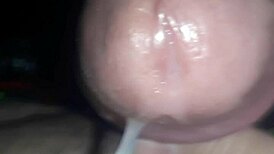 Masturbation session with a massive cock up close