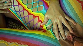 Evening close-up fuck and cum in hairy pussy!