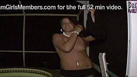 SKINNY DIPPING in a STRANGER'S POOL with natural tits exposed