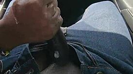 Sucking Sweaty Big Cock in Car on Hot Day with Rimjob