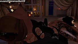 wow, this submissive babe is getting a rough deepthroat blowjob in vr, so hardcore! 😈