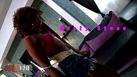 Beautiful Skinny Black Babe Takes on a Huge Monster Cock