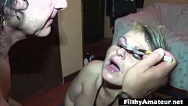 Amateur Milf Swallows Cum Spoonful After Intense Anal