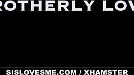 Cute blonde stepsister sucks stepbrother's cock