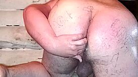 Painted Lips Gay Man Shoves Butter Pack Up His Ass. Russian Intensity Hits Hard!