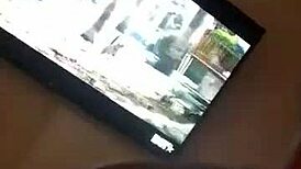 Throatbaby devouring that black cock.