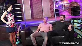 Hot Threesome with Czech MILF Waitress