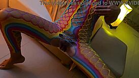 Evening close-up fuck and cum in hairy pussy!