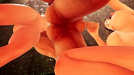 handjob on the beach in warcraft parody with curvy anime babe