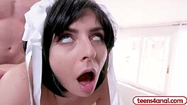 back street fighter cosplay teen 18+ craves wild anal pounding in alley