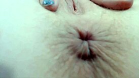 Chipped fingernail polish closeups and glass dildo orgasm