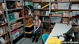 Nadya Nabakova deepthroats big cock in the office shop