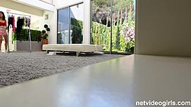 Amateur with perfect body attempts blowjob and cowgirl riding on sofa