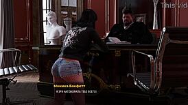 3D hentai girl licks secretary's tight ass