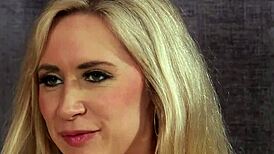 frisky stunner receives facial cumshot and swallows it all